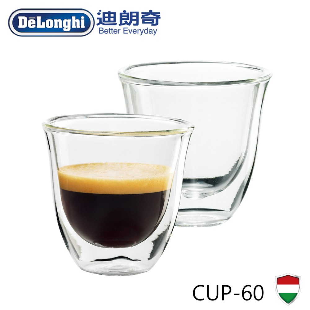 Delonghi迪朗奇 ESPRESSO雙層玻璃咖啡杯-60C.C. /2入CUP-60