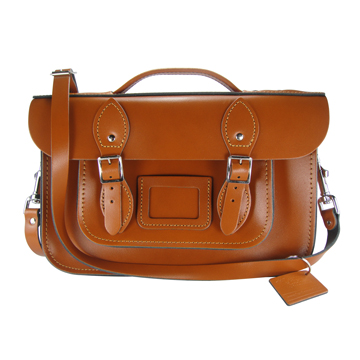 【The Leather Satchel Co.】12.5吋 英國手工牛皮劍橋包 手提包 肩背 側背包 新款磁釦設計(倫敦棕)