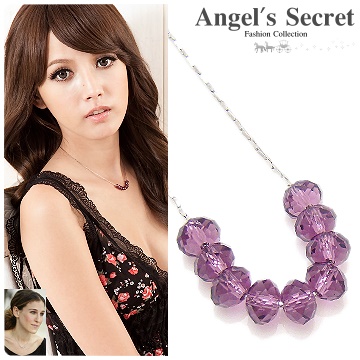 【Angel’s Secret】慾望城市Carrie水晶鑽石項鍊-紫羅蘭