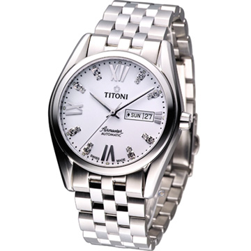 TITONI Airmaster 空霸機械腕錶 93709S-385 白