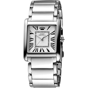 【Juicy Couture】Darby 羅馬時尚腕錶-白/銀/30mm(J1901056)