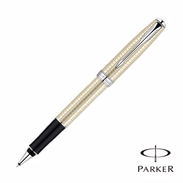 PARKER 派克 SONNET 商籟 高尚系列 純銀格珍珠白 鋼珠筆