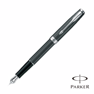 PARKER 派克 SONNET 商籟 高尚系列 碳黑白夾 鋼筆
