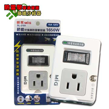 MIG-節能分接器-防雷擊壁插-SL-2181