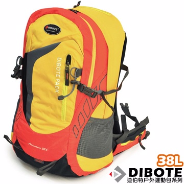 迪伯特DIBOTE 中短程專業登山背包-38L (橘黃)