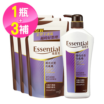 逸萱秀 瞬效美型抗亂翹洗髮乳700ml+補充包550mlx3