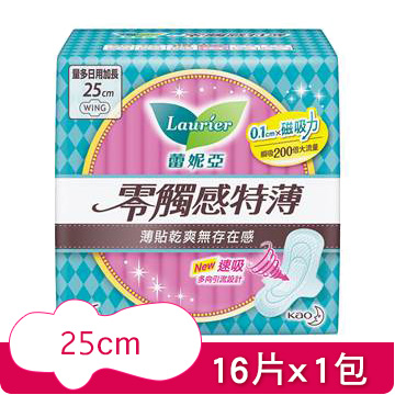 蕾妮亞 衛生棉 零觸感 量多日用加長型25cm(16片)