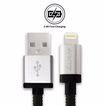 LUXA2 MFi蘋果認證高效能鋁製數據傳輸/充電線(銀色)