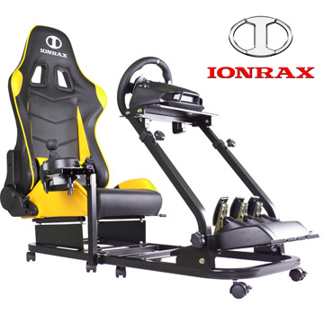 IONRAX RS1 賽車遊戲方向盤支架 + RS SEAT SET 黑黃賽車椅組