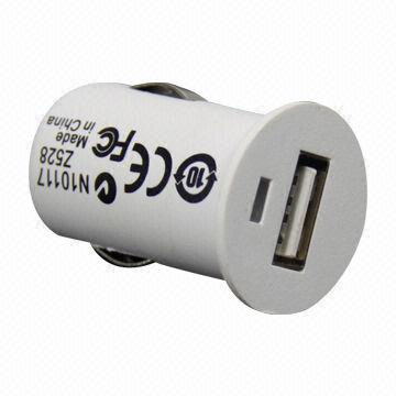 USB車充車用充電器(白)
