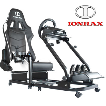 IONRAX RS1 賽車遊戲方向盤支架 + RS SEAT SET 黑白賽車椅組