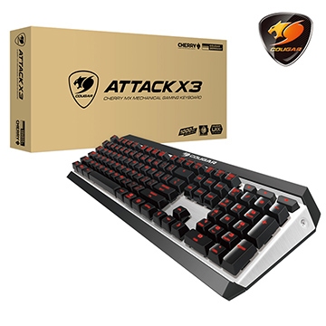 偉訓COUGAR美洲獅ATTACK X3 紅光電競專用機械式鍵盤 (青軸)