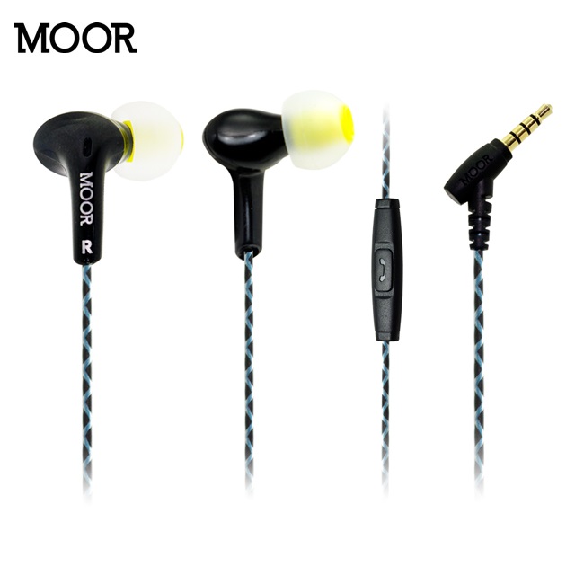 MOOR O2 入耳式音樂立體聲運動耳機-藍紋