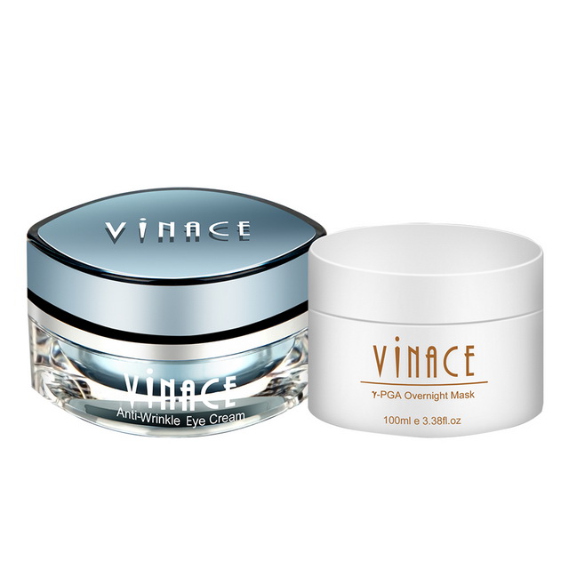 【ViNACE】賦活緊緻抗皺眼霜15ml+γ-PGA全效晚安凍膜100ml