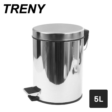 TRENY靜音緩降不鏽鋼垃圾桶_5L
