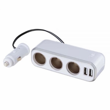 NAPOLEX 車用分離式雙USB+3孔電源插座 4.8A
