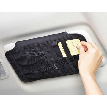 車之嚴選 cars_go 汽車用品【W876】日本 SEIWA 多功能大容量 智慧型手機收納 遮陽板置物袋 收納套夾