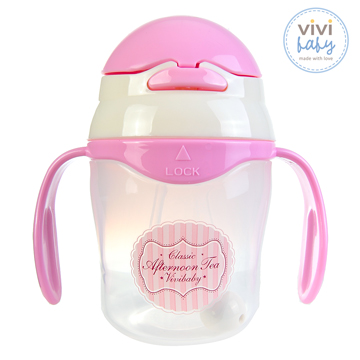 ViVibaby 粉漾彈跳訓練水杯 玫瑰粉