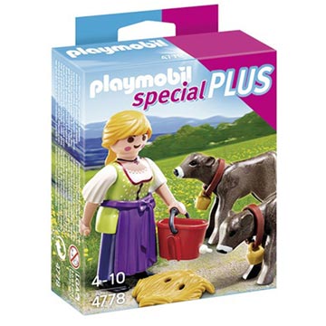 playmobil - 鄉村女孩與小牛
