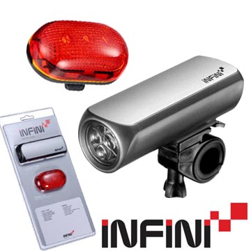 INFINI 前燈+後燈 燈組I-0601 / 城市綠洲(單車燈、LED自行車燈、車前燈、車尾燈、腳踏車燈)