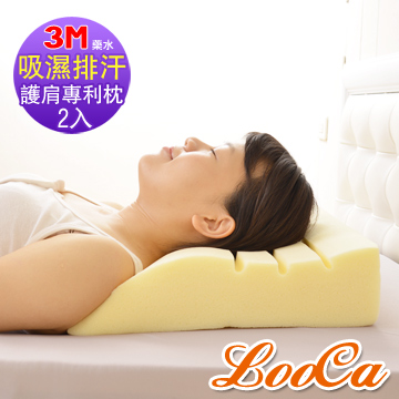 LooCa專利吸濕排汗釋壓寶背記憶枕(2入)