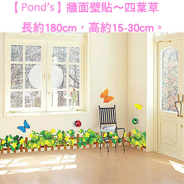 【Pond’s】牆面壁貼~四葉草/長約180cm