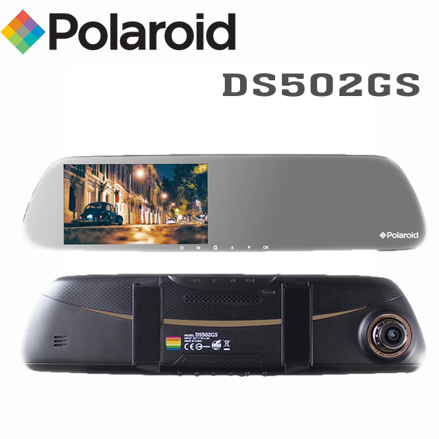 【Polaroid】寶麗萊DS502GS 星光夜視後照鏡行車紀錄器 *F1.8光圈/150度廣角/GPS測速預警/ADAS輔助系統
