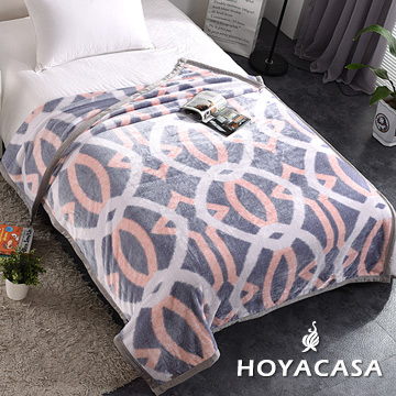 《HOYACASA奧莉薇》法蘭絨四季舒柔包邊毯