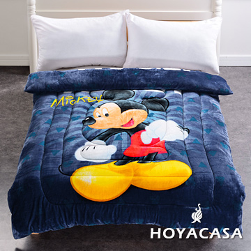 《HOYACASA活力米奇-藍》法蘭絨加厚毯被