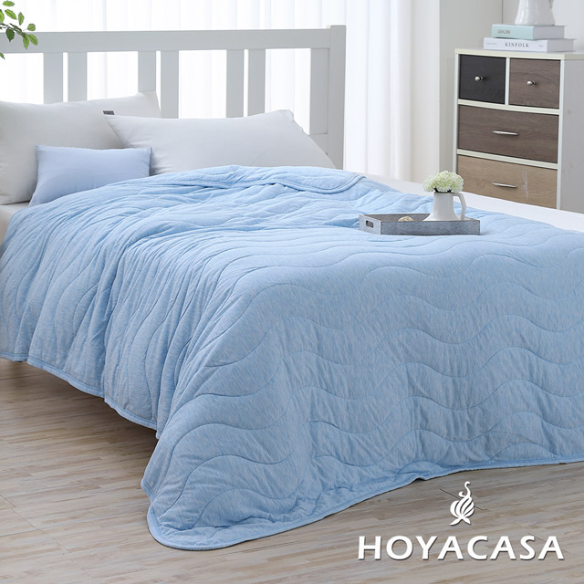 《HOYACASA 自然溫度》莫代爾針織涼感夏被-知性藍