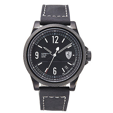 Ferrari 法拉利 熱血賽車皮帶腕錶-白/黑-44mm FA0830272