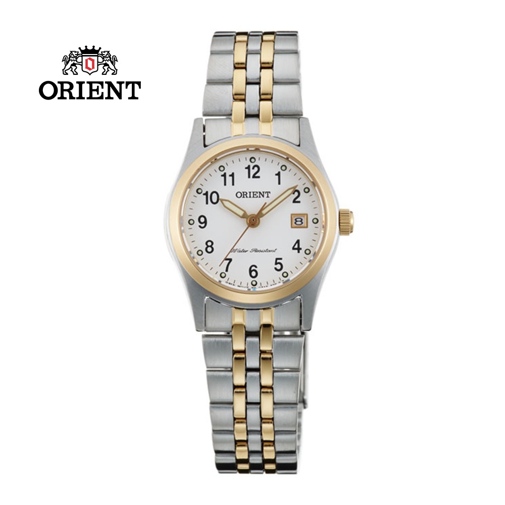 ORIENT 東方錶 OLD SCHOOL系列 數字復古風藍寶石石英錶 女生鋼帶款 FSZ46005W 金色 - 26mm