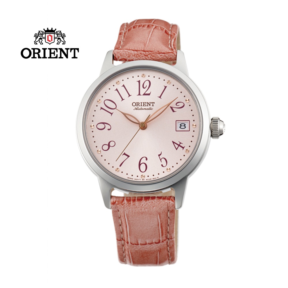 ORIENT 東方錶 ELEGANT系列 花漾時光機械腕錶 皮帶款 FAC06004Z 粉紅色 - 35.5mm