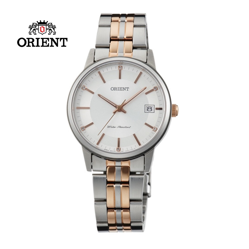 ORIENT 東方錶 PAIR系列 數字復古風藍寶石石英錶 女生鋼帶款 FUNG7001W 玫瑰金色 - 26mm