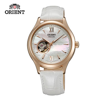 ORIENT 東方錶 ELEGANT系列 優雅小鏤空機械錶 皮帶款 FDB0A002W 白色 - 36mm
