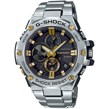 【CASIO 卡西歐】渦輪轉動時尚藍牙腕錶(GST-B100D-1A9DR)