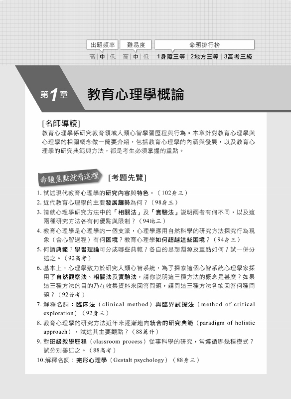 高普考 各類特考教育行政滿分命中奇蹟 名師壓箱秘笈 教育心理學 高普考 研究所 各類特考 贈讀書計畫表 Pchome商店街 台灣no 1 網路開店平台