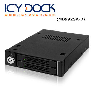 ICY DOCK MB992SK-B 雙層2.5吋SATA硬碟抽取盒