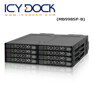 ICY DOCK 8x2.5 SATA HDD 熱插拔硬碟抽取模組 (MB998SP-B)