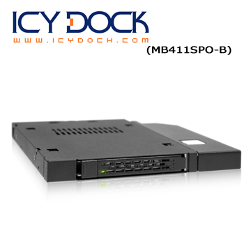 ICY DOCK 2.5” SATA/SAS HDD/SSD 一薄型軟/光碟機裝置空間 硬碟抽取盒 ( MB411SPO-B )