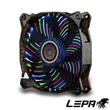LEPA 彩花豹Vortex 4色LED燈12公分發光風扇(LPVC88C4C12P)