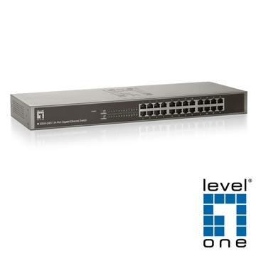 【LevelOne】10/100/1000Mbps 24埠超高速乙太網路交換器GSW-2457