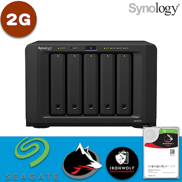 【 IronWolf 4TBx5 】Synology 群暉科技 DiskStation DS1517+(2GB) 5Bay NAS 網路儲存伺服器