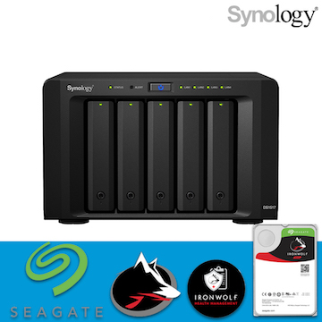 【 IronWolf 8TBx5 】Synology 群暉科技 DiskStation DS1517 5Bay NAS 網路儲存伺服器