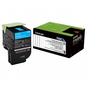 Lexmark 708 藍色原廠碳粉匣(708C)