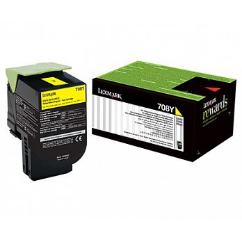Lexmark 708 黃色原廠碳粉匣(708Y)