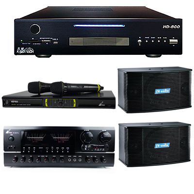 美華 HD-800 點歌機 2TB+BT-889 PRO擴大機+OK-9D II 無線麥克風+K-08喇叭
