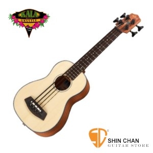 【30吋可插電低音烏克麗麗】 【美國 KALA UBASS2-FS】【單板雲杉木】【附厚袋】
