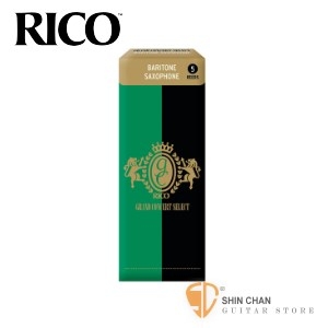 RICO Grand Concert Select 上低音 薩克斯風竹片 2.5號 Baritone Sax (5片/盒)【綠黑包裝】