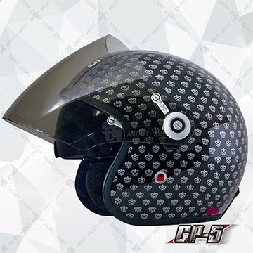 【GP-5 324王冠】3/4 罩安全帽|KING|雙鏡片內墨片|全可拆內襯│偉士牌 機車 │台灣製造